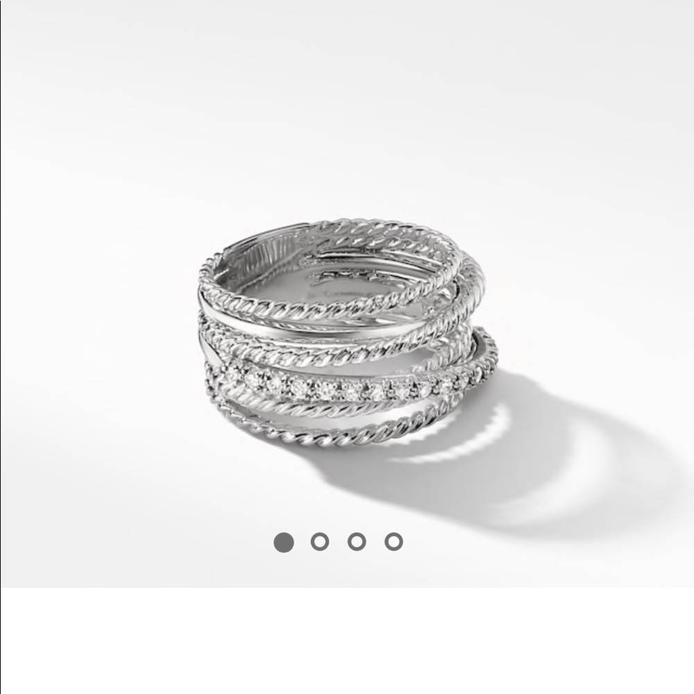 David Yurman Sterling Silver and Diamond Ring 7